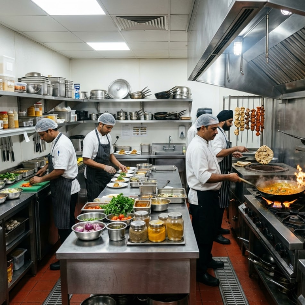 Commercial kitchen setups